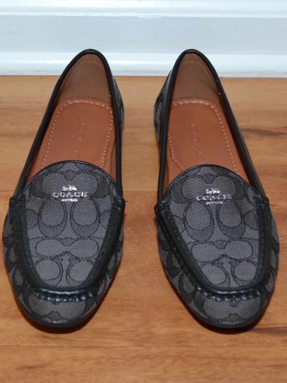 Coach black/gray Monogram Women’s size 7 Gable Signature Comfort Loafers - Picture 2 of 10